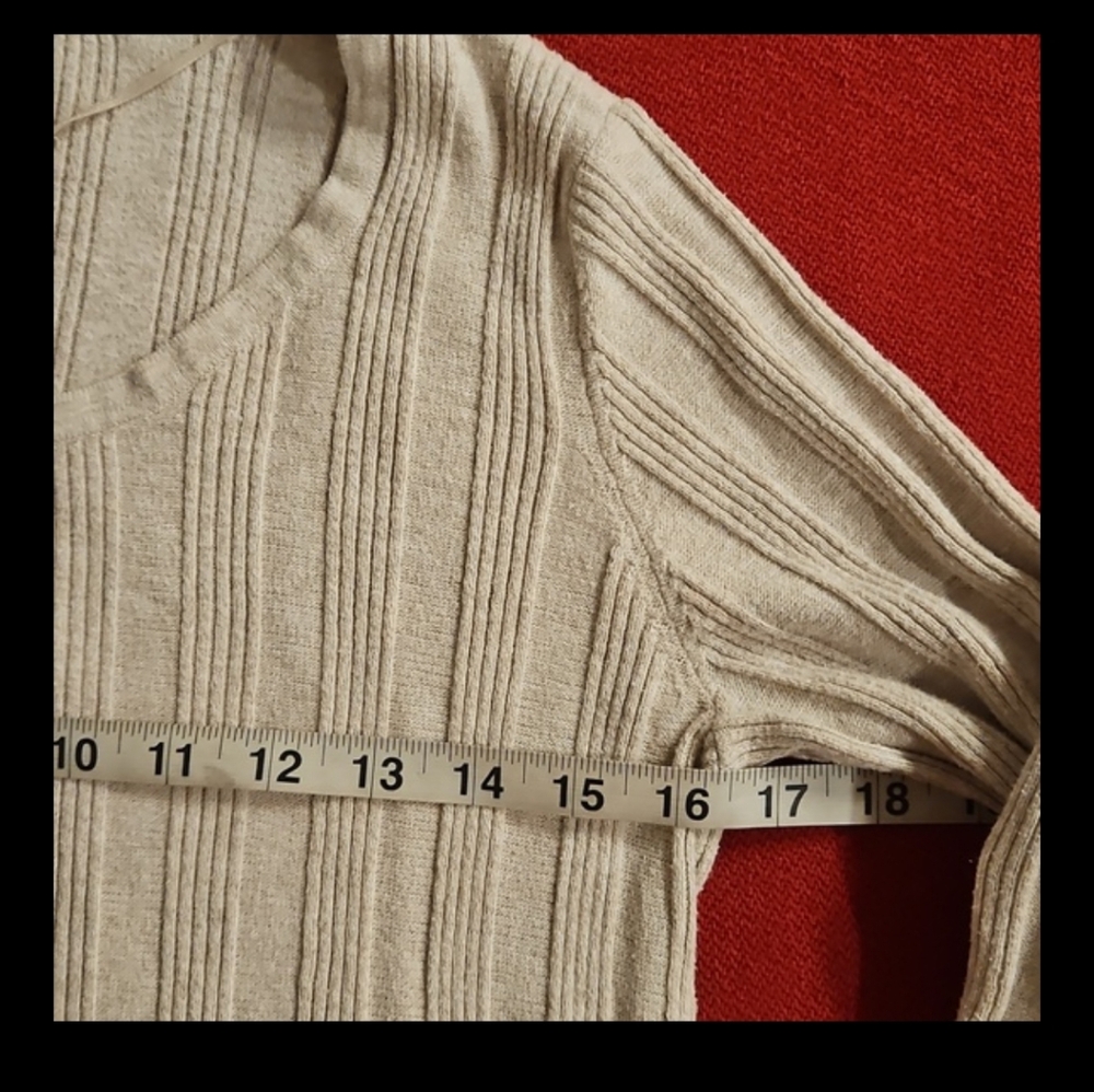 Style & Co. Cream Ribbed Tunic Top Small - Picture 6 of 8